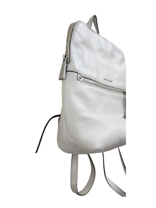 Michael Kors White Leather Backpack Women MK Gold Hardware Medium Travel Work main image 7